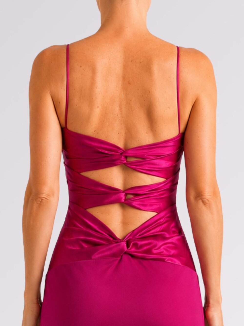 Vintage Mary L Couture Magenta Cutout Back Dress | Size 6 | Made in USA - Picture 4 of 12
